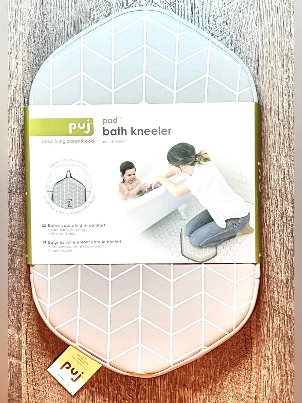 Puj Pad Bath Kneeler Cushioned Non-Slip Baby Bath Mat Gray NWT